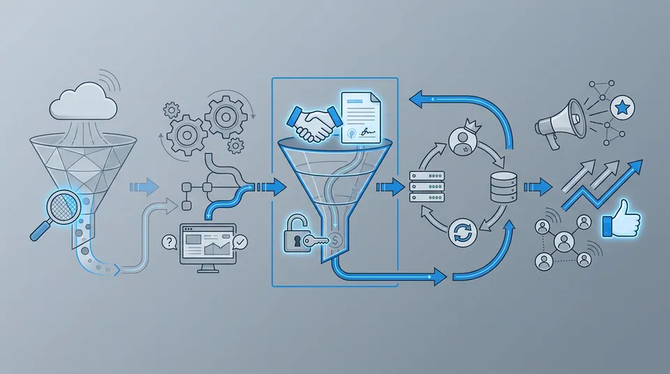 b2b saas funnel diagram