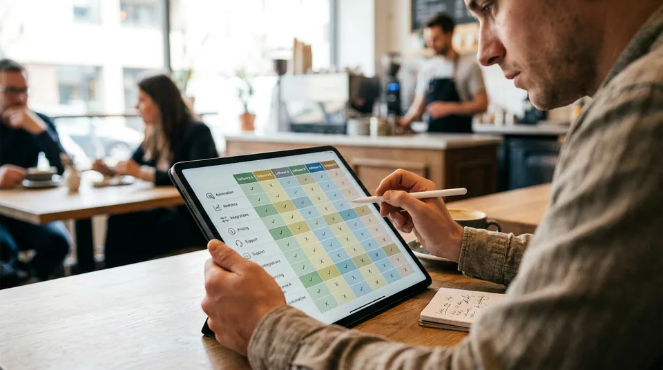 marketer comparing email software