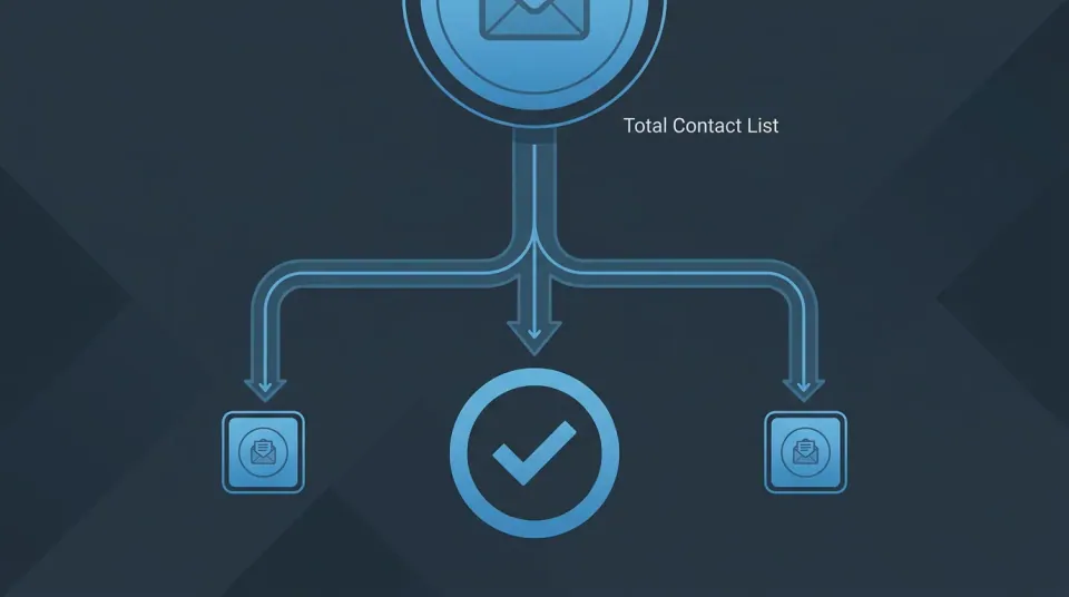 A/B testing split sample flow chart