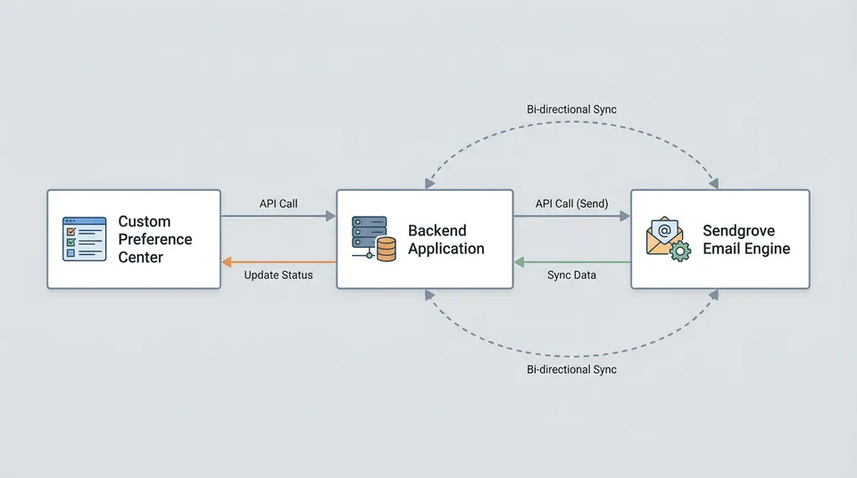 how to build custom email preference center api inline a