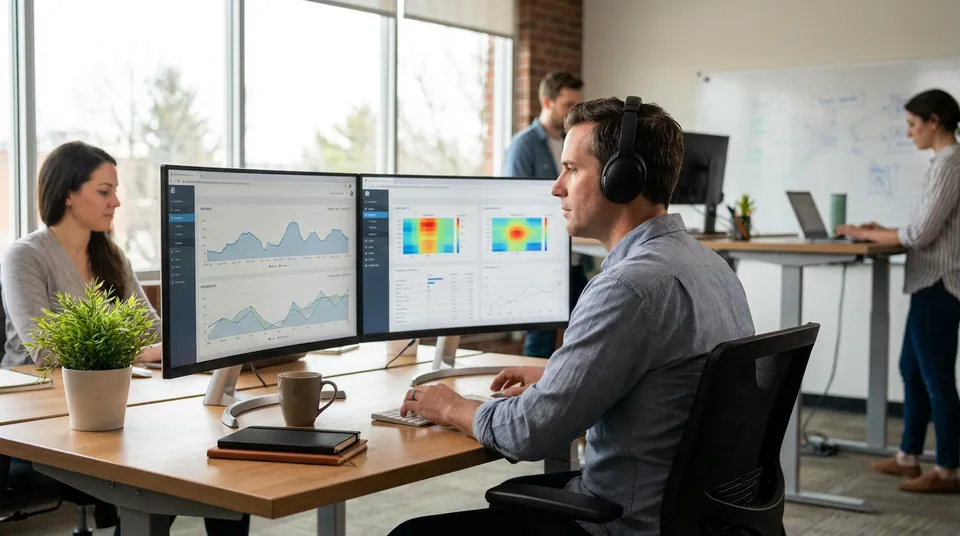 Email Marketing Manager Reviewing Welcome Email Analytics